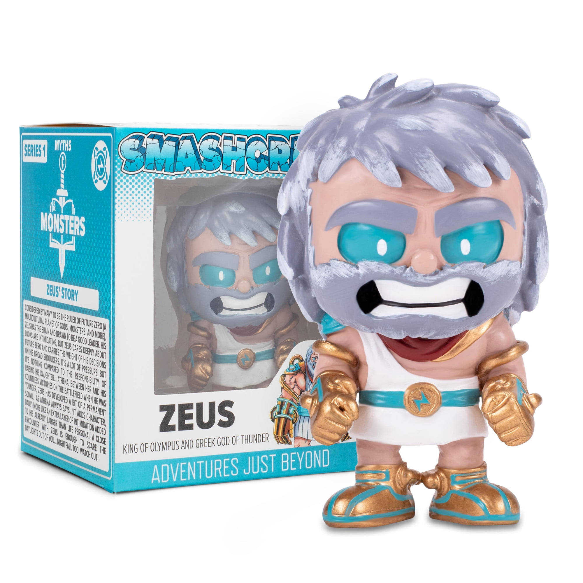Zeus Arctic Blue and Gold 4 inch Resin Collectible Figurine