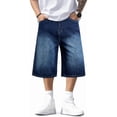 thumbnail image 1 of smawell Men's Relaxed Fit Denim Shorts Below Knee with Baggy Style, 1 of 6