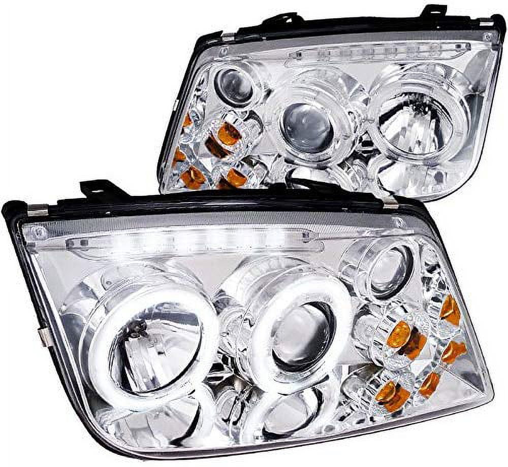 SMD LED Halo Projector Headlight In Chrome Housing Clear Lens Made For ...
