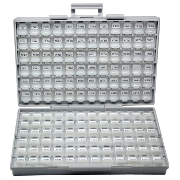 SMD SMT 0201 1% Resistor kit E96 144 value 100pc 14400pcs BOX-ALL Organizer USA