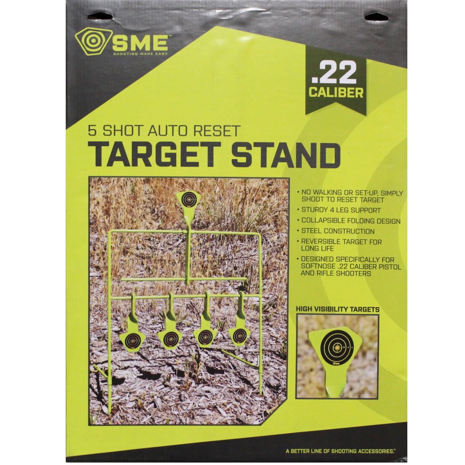 SME SMEST22RES Folding Reactive Reseting 22 Cal Pistol/Rifle Steel