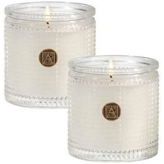 Aromatique Smell of Spring Set of 2 Textured Glass Scented Jar Candle 2 x 6oz