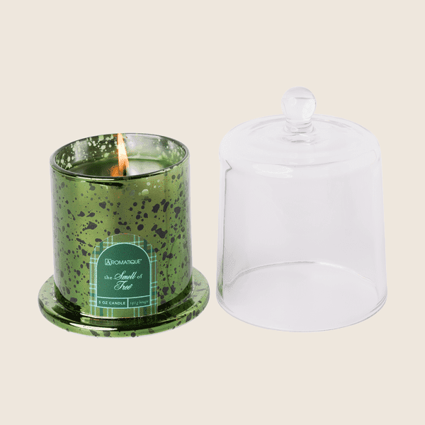 SMELL OF THE TREE Aromatique Plaid Cloche Glass 5 oz Scented Jar Candle