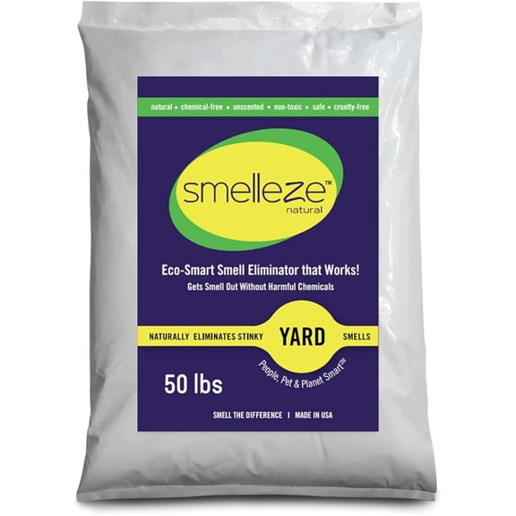 SMELLEZE Eco Yard and Concrete Smell Removal Deodorizer: 50 lb. Granules Rid Outdoor Odor