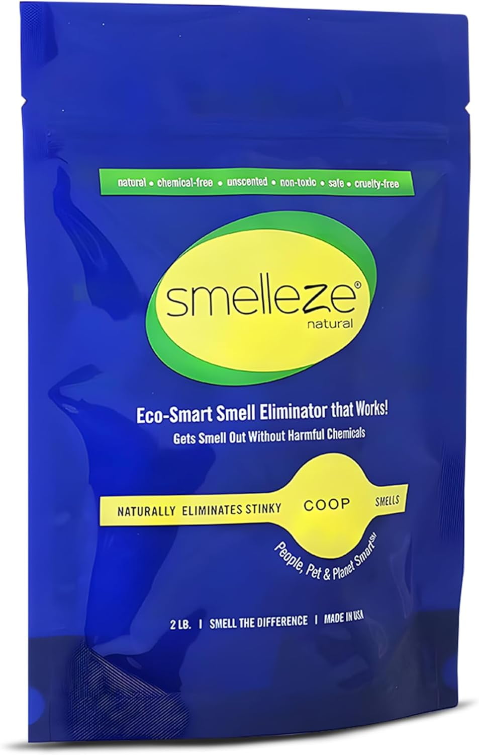 SMELLEZE Natural Chicken Coop Smell Deodorizing Granules: 2 lb. Stinky Coop Refresher That Works Safely
