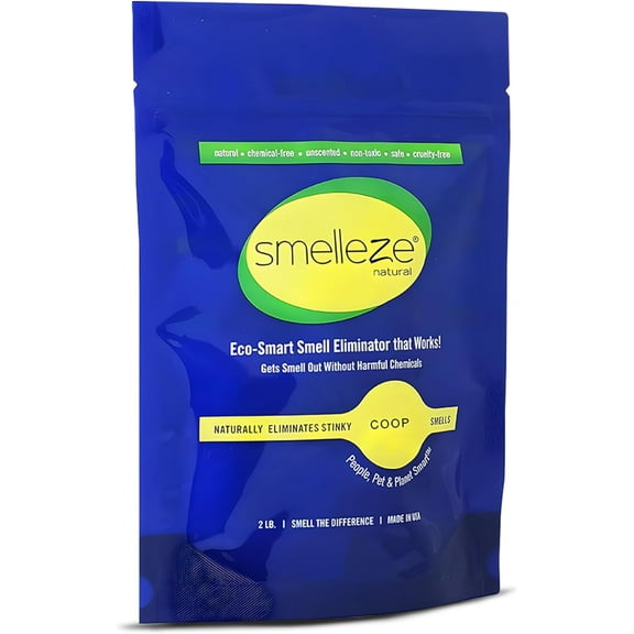 SMELLEZE Natural Chicken Coop Smell Deodorizing Granules: 2 lb. Stinky Coop Refresher That Works Safely