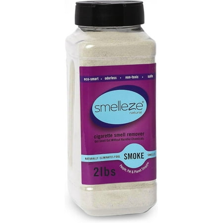 SMELLEZE Natural Cigarette Odor Eliminator Deodorizer 2lb Powder Destroys Smoking Stink