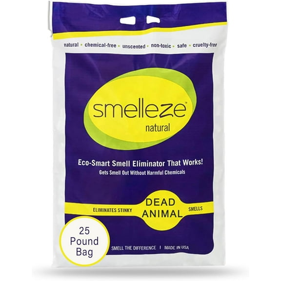 SMELLEZE Natural Dead Animal Odor Removal Granules: 25 lb. Bag Sprinkle in Yard