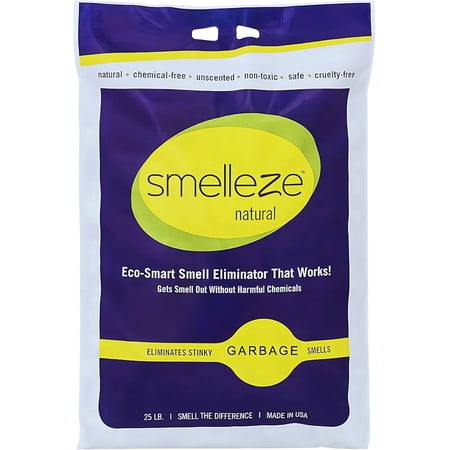 SMELLEZE Natural Garbage Smell Deodorizer Granules: 25 lb. Bag Sprinkle on Garbage