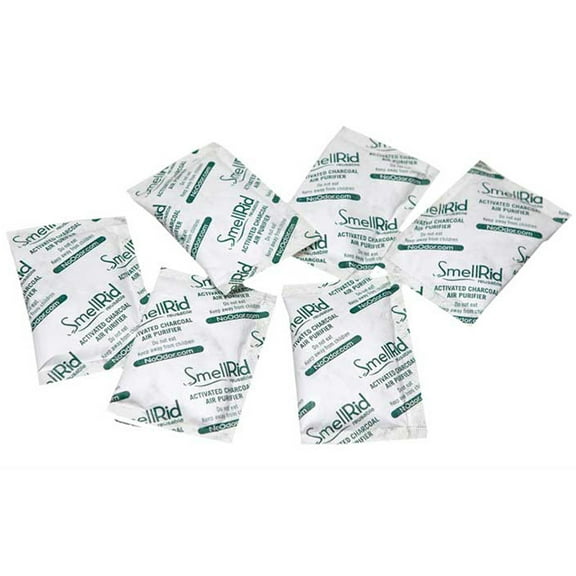 SMELLRID Reusable Activated Charcoal Smell Absorbent [20 Pack] - Small 25g (2.6" x 3.7") Pack Treats 12 Sq. ft.- Premium Natural Odor, Chemical & Moisture Remover Packs for Small Spaces & Items