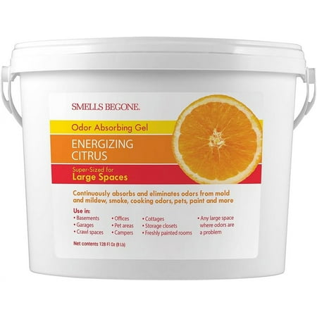 SMELLS BEGONE 1 Gallon Odor Absorber Gel - Industrial Air Freshener - Energizing Citrus Scent