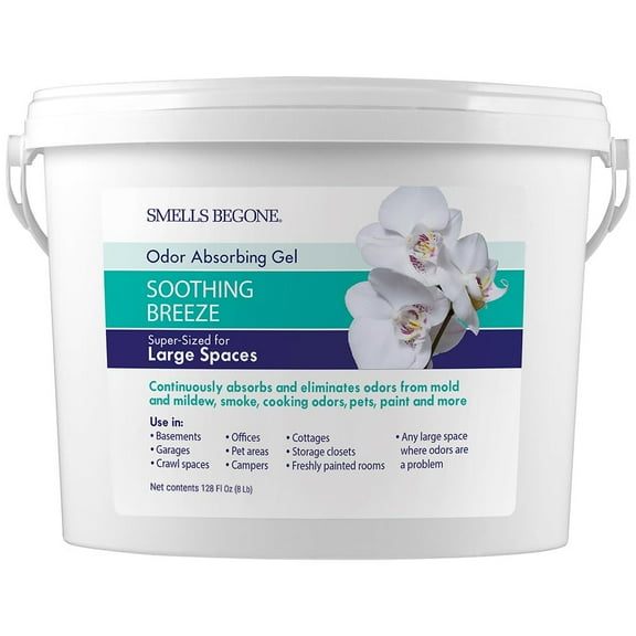SMELLS BEGONE 1 Gallon Odor Absorber Gel - Industrial Air Freshener - Soothing Breeze Scent