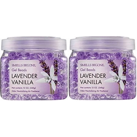 Clear Air Odor Eliminator Gel - 12 oz, Pack of 2 - Air Freshener Made with Essential Oils - Eliminates Odors in Bathrooms, Cars, Boats, RVs & Pet Areas - Lavender Vanilla Scent