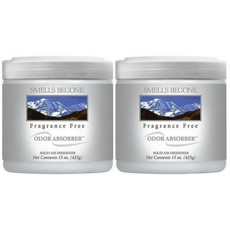 SMELLS BEGONE 15 oz (2-Pack) Odor Absorber Gel - Air Freshener & Odor Control - Fragrance Free