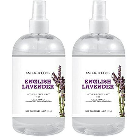 SMELLS BEGONE Air Freshener Made with Essential Oils English Lavender Scent 2 Pack 16 Ounce