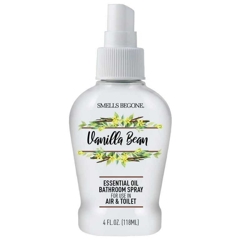 Lot of 2 Smells Begone Vanilla Bean Essential Oil Bathroom Spray 4 fl oz