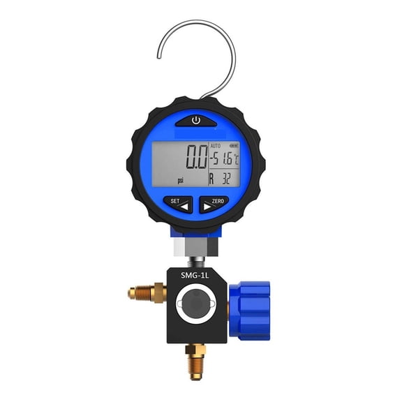 SMG-1L Single Digital Manifold Gauge Freon Pressure Gauge for 87+ Refrigerants with Backlight -14.5-500 ,Easy to Operate