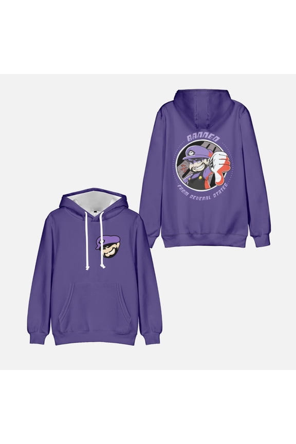 SMG4 Merch Banned Purple Hoodie Trend Men Women Long Sleeve Fan Merch Sweatshirt Casual Outfits Streetwear