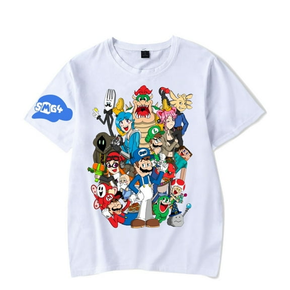 SMG4 Merch T-shirt Trendy Casual Neutral Short Sleeved Fashionable Sports Fun Printed T-shirt Round Neck Top