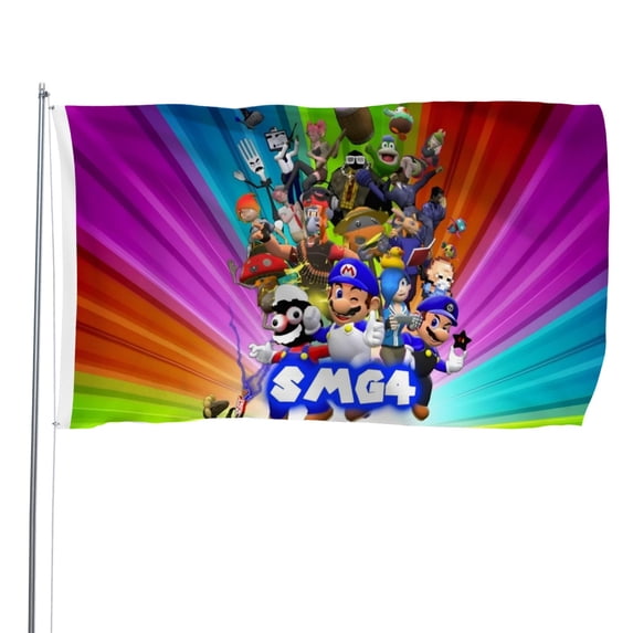 SMG4 movie-themed Printed Flag Perfect gift for fans, friends, and family members, and suitable for indoor and outdoor activities, party decorations.35.4"x59" (90cm×150cm)
