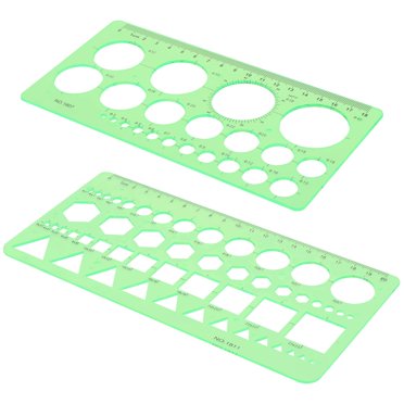 MWELLEWM 11 Pcs/Set Geometric Drawing Template Stencils Rulers Multi Function Measuring Ruler Studying Designing Building School Office Supplies Rdd5