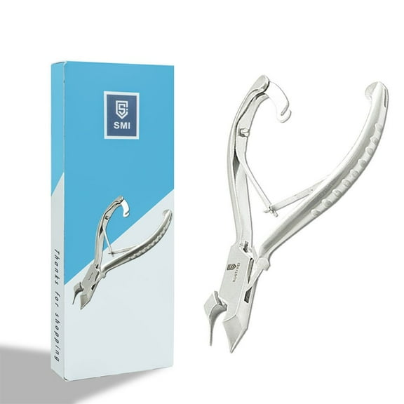SMI 14 cm Moon Shape Toenail Clipper Curved Nail Nipper Wire Spring Podiatrist Nail Cutter Toenail Clippers for Thick & Ingrown Nails Stainless Steel with Child Lock