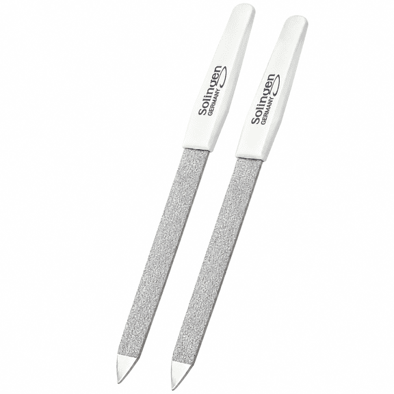 S SMI 2-Piece Curved Sapphire Fine Grit Nail File Set