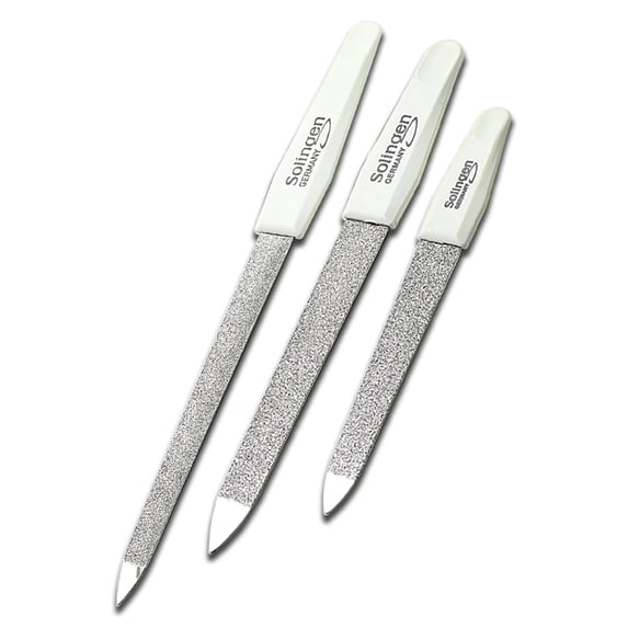 SMI Comfort Grip Coarse Grit Saphire Nail File Value Pack with 2 Nail Files, White, 3 Pieces