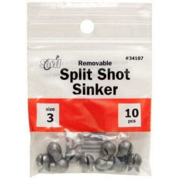 SMI Removable Split Shot Sinkers size 3   10pcs   BEAU34107