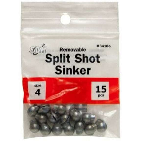 SMI Removable Split Shot Sinkers size 4 15pcs BEAU34106