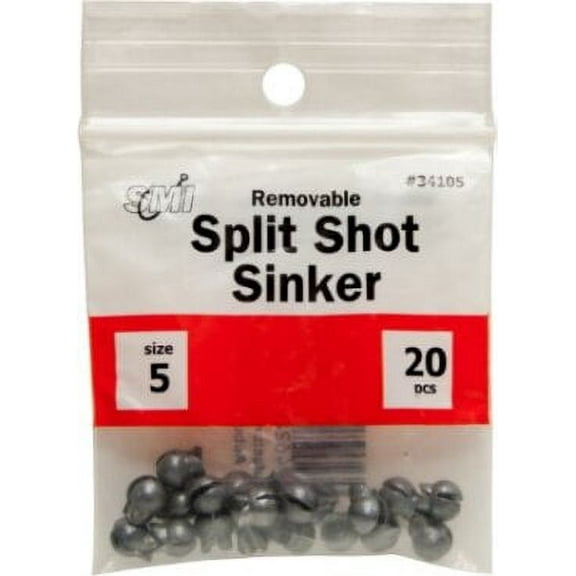 SMI Removable Split Shot Sinkers size 5 20pcs BEAU34105