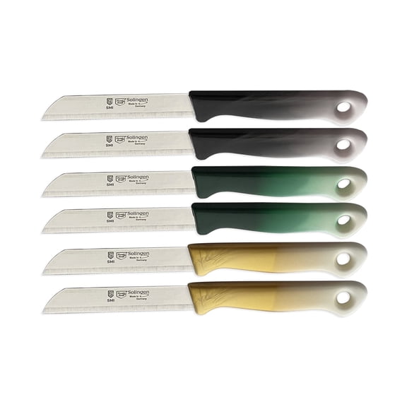 SMI Solingen Paring Knife Set of 6 Germany Kitchen Knives for Fruit and Vegetables