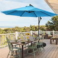 thumbnail image 1 of Alden Design 10 Foot Offset Cantilever Patio Umbrella with Crank, Sky Blue, 1 of 9