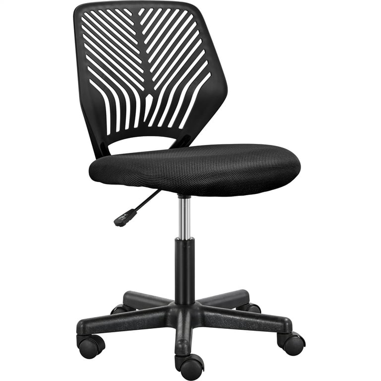 Black Mid Back Padded Office Chair 28 x 23.5 x 37.25-40.5