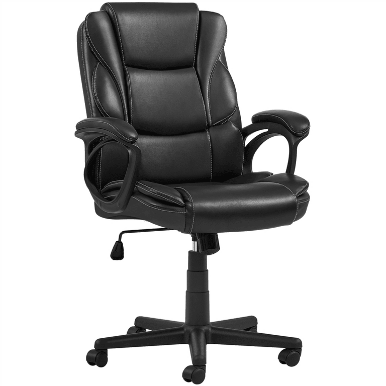 PU Leather Office Chair Eureka Ergonomic Frame Color: Black, Upholstery Color: Black