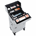 thumbnail image 1 of ALden design Professional Makeup Case, 3 in 1 Portable Trolley, Silver, 1 of 10