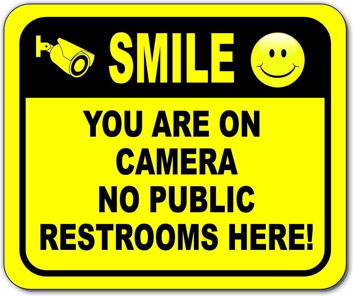 SMILE NO PUBLIC RESTROOMS Aluminum Composite Outdoor Sign 15" x 18 ...