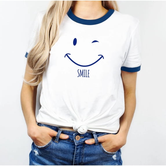 SMILE WINK Graphic Ringer Tee
