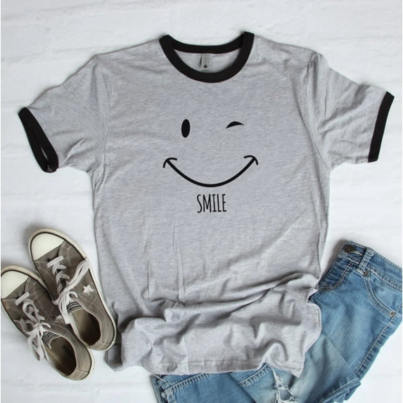 SMILE WINK Graphic Ringer Tee