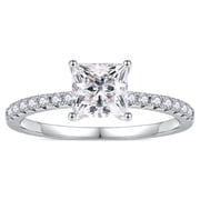 1.5 Carat Moissanite Princess Cut Engagement Rings for Women 925 Sterling Silver Diamond Ring Promise Rings for Women