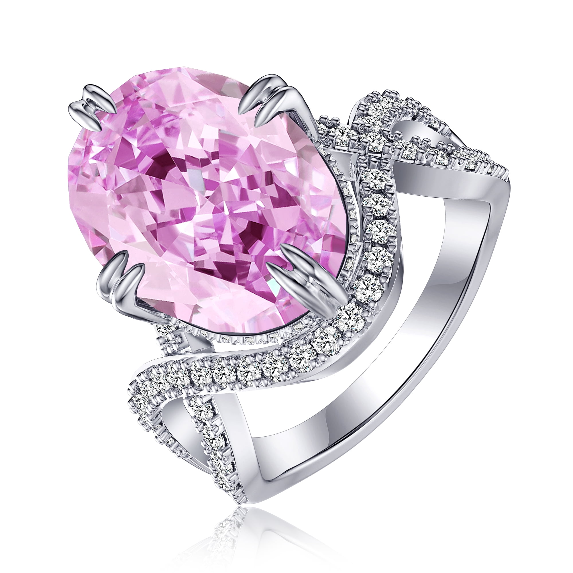 Modern Motif Pink Zircon Stone Ring-925k Silver Jewelry-Silver Signet Ring  | eBay