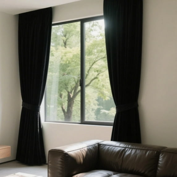 SMILETIME Back Tab Curtains, 2-Panel Set Rod Pocket & Pinch Pleat Design Light-Filtering & Thermal Insulation Ideal for Living Room, Bedroom & Office Windows