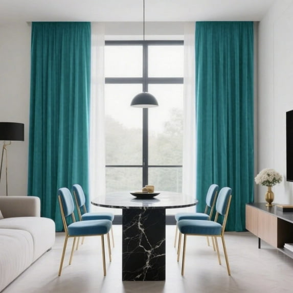 SMILETIME Back Tab Curtains, 2-Panel Set Rod Pocket & Pinch Pleat Design Light-Filtering & Thermal Insulation Ideal for Living Room, Bedroom & Office Windows