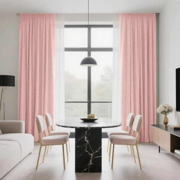 SMILETIME Back Tab Curtains, 2-Panel Set Rod Pocket & Pinch Pleat Design Light-Filtering & Thermal Insulation Ideal for Living Room, Bedroom & Office Windows