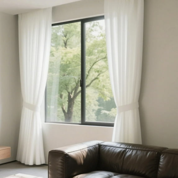 SMILETIME Back Tab Curtains, 2-Panel Set Rod Pocket & Pinch Pleat Design Light-Filtering & Thermal Insulation Ideal for Living Room, Bedroom & Office Windows