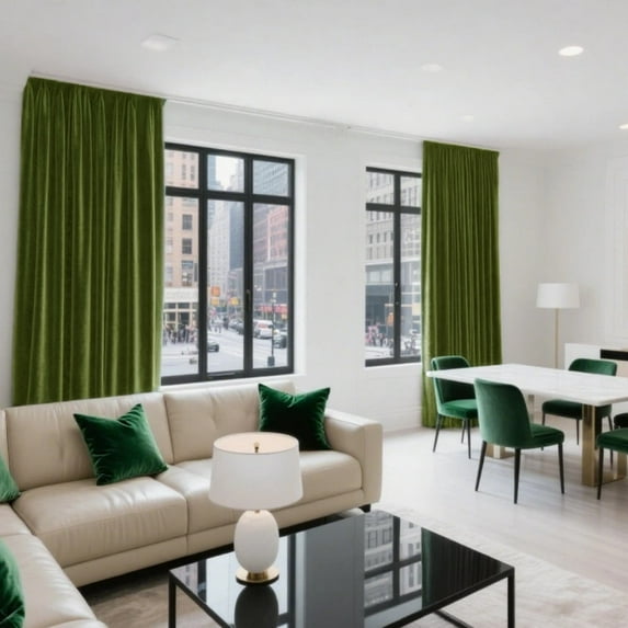 SMILETIME Back Tab Curtains, 2-Panel Set Rod Pocket & Pinch Pleat Design Light-Filtering & Thermal Insulation Ideal for Living Room, Bedroom & Office Windows