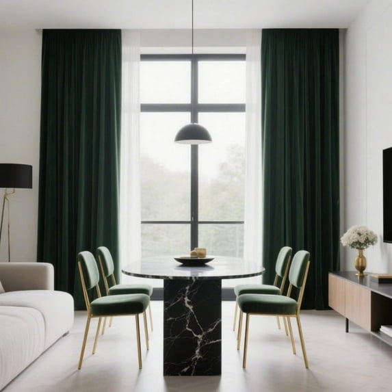 SMILETIME Back Tab Curtains, 2-Panel Set Rod Pocket & Pinch Pleat Design Light-Filtering & Thermal Insulation Ideal for Living Room, Bedroom & Office Windows