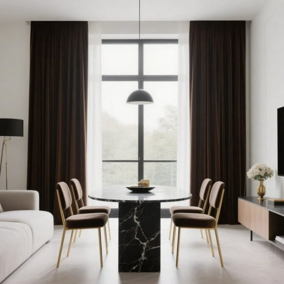 SMILETIME Back Tab Curtains, 2-Panel Set Rod Pocket & Pinch Pleat Design Light-Filtering & Thermal Insulation Ideal for Living Room, Bedroom & Office Windows