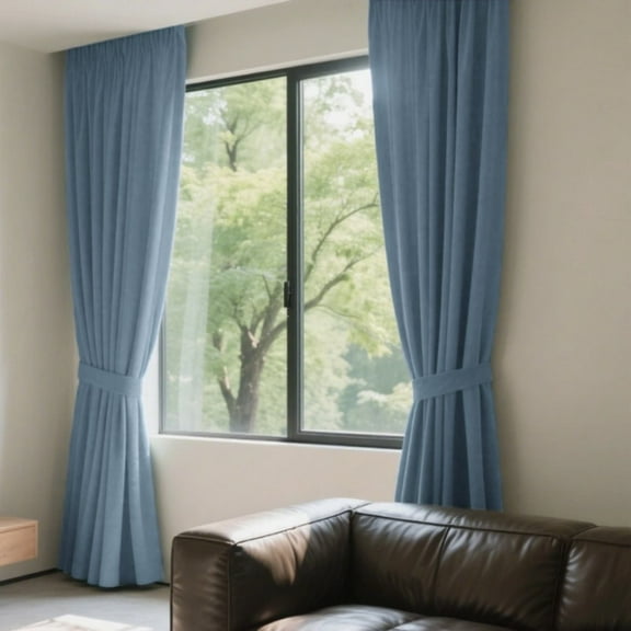 SMILETIME Back Tab Curtains, 2-Panel Set Rod Pocket & Pinch Pleat Design Light-Filtering & Thermal Insulation Ideal for Living Room, Bedroom & Office Windows