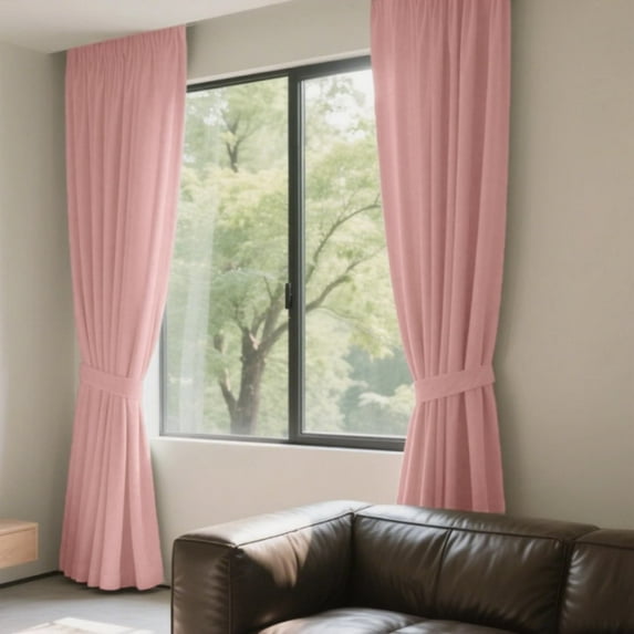 SMILETIME Back Tab Curtains, 2-Panel Set Rod Pocket & Pinch Pleat Design Light-Filtering & Thermal Insulation Ideal for Living Room, Bedroom & Office Windows